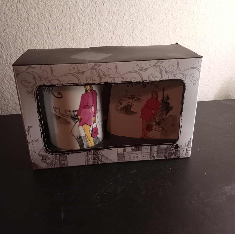 BRAND NEW IN BOX New York Mug with Coaster